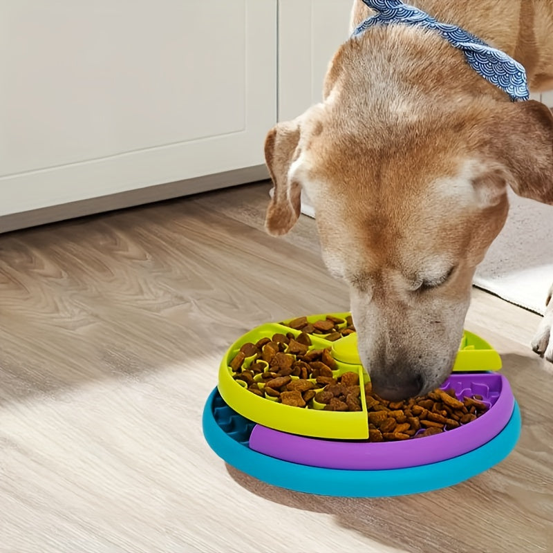 Interactive Puzzle Slow Feeder Dog Bowl | 3-Layer Spinning Enrichment Bowl | Calmoroo