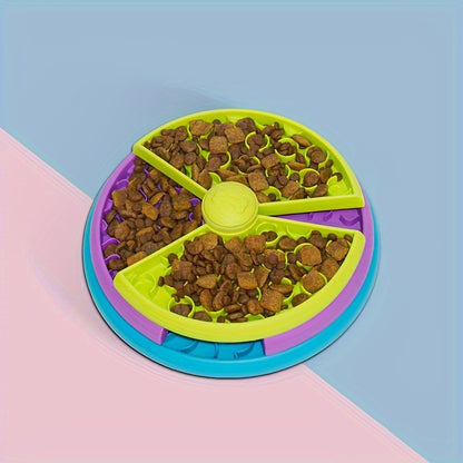 Interactive Puzzle Slow Feeder Dog Bowl | 3-Layer Spinning Enrichment Bowl | Calmoroo
