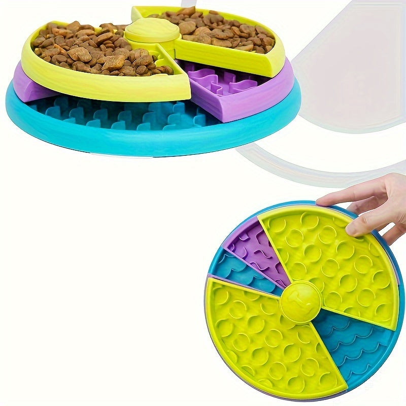 Interactive Puzzle Slow Feeder Dog Bowl | 3-Layer Spinning Enrichment Bowl | Calmoroo