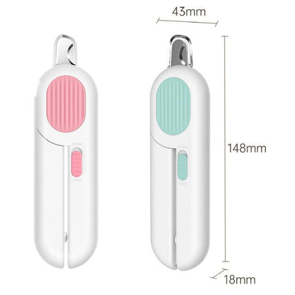 Pet Nail Clipper with LED Light | Cat & Dog Nail Trimmer with Safety Lock | Calmoroo