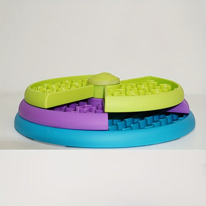 Interactive Puzzle Slow Feeder Dog Bowl | 3-Layer Spinning Enrichment Bowl | Calmoroo